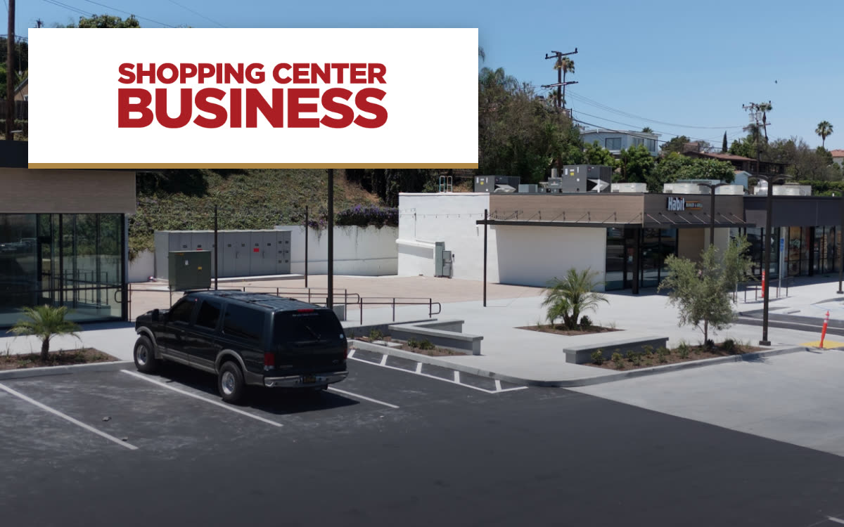Shopping Center Business logo over Western Plaza, Rancho Palos Verdes, CA